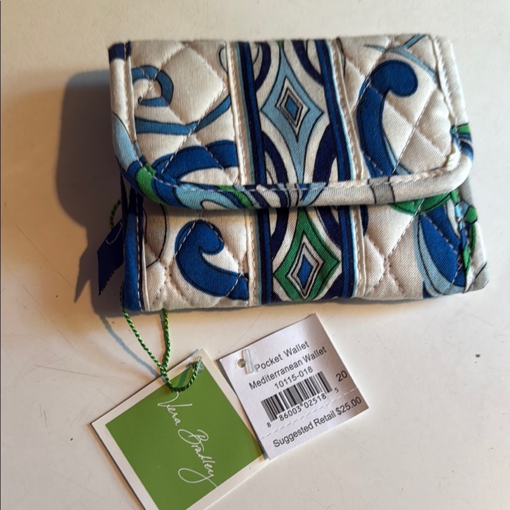 Vera Bradley Pocket Wallet Mediterranean Wallet